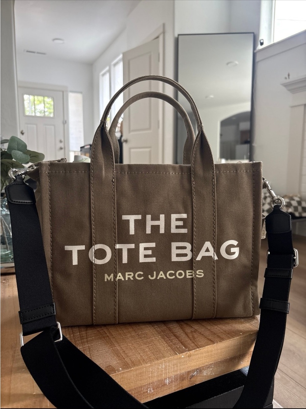 Marc Jacobs The Canvas Medium Tote Bag Crossbody Shoulder Bag - Slate Green